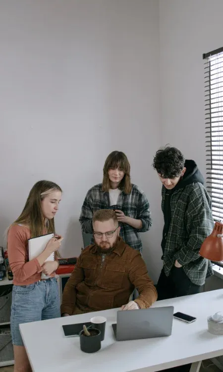 Students in community discussion facilitated by Provia Global in Johnston , Iowa , USA